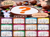 Calendário 2026 Cacau Show Feliz Páscoa Foto Montagem