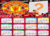 Calendário 2024 Manchester United Football Club Moldura Grátis