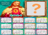 Calendário 2024 Que Jesus Cristo nos Abençoe Moldura Religiosa
