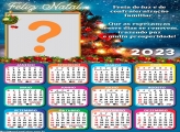 Calendário 2023 Renovação e Paz Feliz Natal Moldura com Mensagem