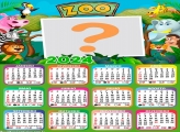 Calendário 2024 Zoológico Tema Montagem Infantil