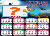 Calendário 2026 Peter Pan e Wendy Fazer Colagem Grátis