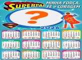 Calendário 2026 SuperPai Minha Força Fé e Coragem para FotoMontagem