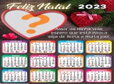 Calendário 2023 Feliz Natal Romântico Frase de Amor Colagem de Foto