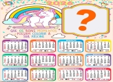 Calendário 2026 Feliz Páscoa Unicórnio Juntar Foto Online