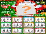 Calendário 2024 Papai Noel Feliz Colocar Foto em Moldura