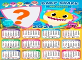 Calendário 2026 Feliz Páscoa Baby Shark Foto Colagem