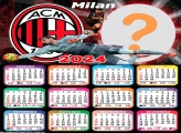 Calendário 2024 Milan Time de Futebol para Fotos Online