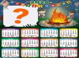 Calendário 2026 Fogueira Festa Junina Foto Moldura