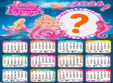 Calendário 2026 Barbie A Sereia das Pérolas Colagem de Fotos