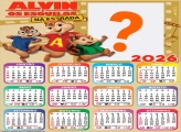 Calendário 2026 Alvin e os Esquilos Colar Foto Online