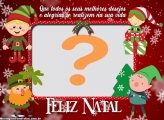 Colagem Grátis Feliz Natal Duendes com Frase