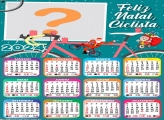 Colagem Moldura Online Calendário 2024 Feliz Natal Ciclistas