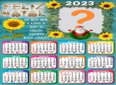 Criar Grátis Calendário 2023 Girassóis no Natal