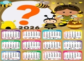 Calendário 2026 Abelhinha Colar Foto Online