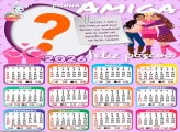 Calendário 2026 Feliz Páscoa Amiga Montagem de Foto