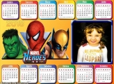 Calendário 2018 Hulk Homem Aranha Volverine