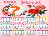 Calendário 2026 Floral Montagem de Foto