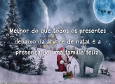 Família feliz no Natal mensagem