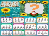 Calendário 2024 Foto Mensagem Girassóis no Natal
