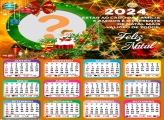 CalendÃ¡rio 2024 Feliz Natal ao Lado da FamÃ­lia para Foto Colagem Online