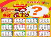 Calendário 2026 McDonalds Montagem de Foto