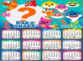 Calendário 2026 Personagens Baby Shark Foto Colagem