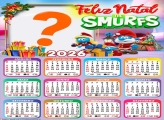 Calendário 2026 Feliz Natal Smurfs Foto Moldura