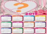 Calendário 2019 Coração Romântico