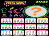 Calendário 2023 Festa Neon Moldura Aniversário