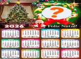 Calendário 2026 Guirlanda Natalina Foto Montagem