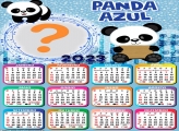 Calendário 2023 Panda Azul Online Moldura