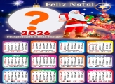 Calendário 2026 Prosperidade e Boas Festas Papai Noel Fazer Colagem Grátis