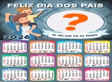 Calendário 2026 Frase Feliz Dia dos Pais Colagem de Fotos