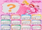 Calendário 2024 Princess Pink Disney Montar Foto Grátis