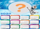 Calendário 2020 Olaf Frozen Moldura Infantil