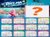 Calendário 2026 Telma o Unicórnio Foto Moldura