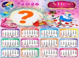 Calendário 2026 Infantil da Alice no País das Maravilhas Juntar Foto Online