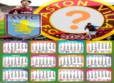 Calendário 2024 Aston Villa Time de Futebol Colar Foto Online