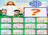 Calendário 2026 Jesus Desenho Foto Colagem