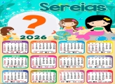 Calendário 2026 Sereias Foto Montagem