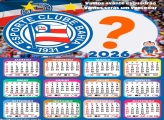 Calendário 2026 Bahia Time de Futebol Colar Foto Online