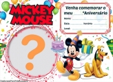 Convite Mickey Mouse e Pluto