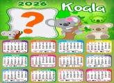 Calendário 2026 Koala Foto Moldura