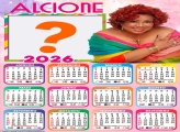 Calendário 2026 Alcione Colar Foto Online