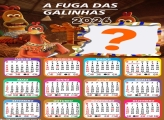 Calendário 2026 A Fuga das Galinhas Colagem Online
