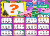 Calendário 2026 Feliz Natal Peppa Pig Foto Moldura