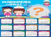 Calendário 2021 Marinheira Molduras para Fotos Infantil