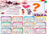 Calendário 2026 Feliz Aniversário Esposa Foto Moldura