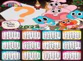 Criar Montagem de Foto Calendário 2024 Feliz Natal Gumball